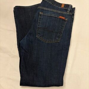 7 For All Mankind Dark Blue Straight Jeans